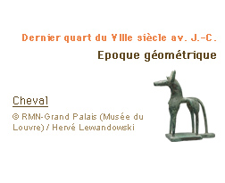 Dernier quart du VIIIe siècle av. J.-C. Epoque géométrique Cheval (c)RMN-Grand Palais (Musée du Louvre) / Hervé Lewandowski